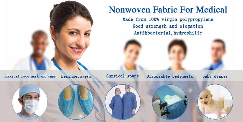 45g SMS Ssmms Ssmmms Polypropylene Nonwoven Fabric for Barrier Surgical Gowns PP Spunbond Meltblown