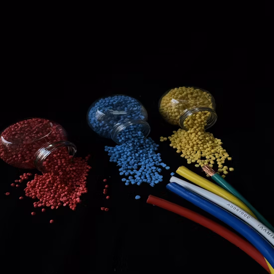 Couleur transparente de noir de granules de composé de PVC de catégorie de câble métallique
