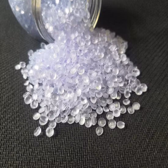 Ventes directes d'usine Granule composé de PVC transparent pour semelles de chaussures/bottes de pluie en cristal clair/sandles